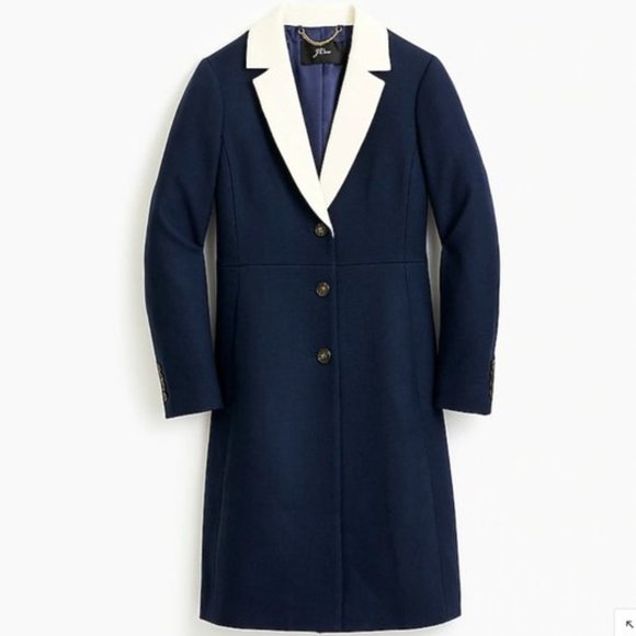 J.Crew Topcoat w/ contrast lapel double-serge wool